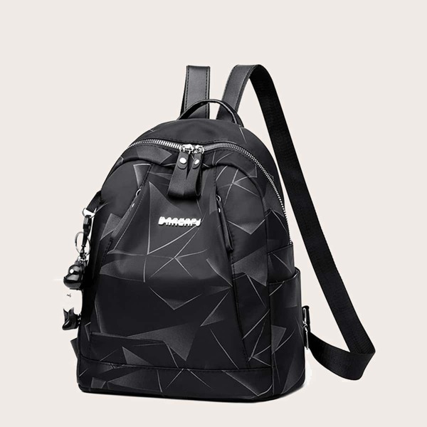 

Geo Print Backpack, Black