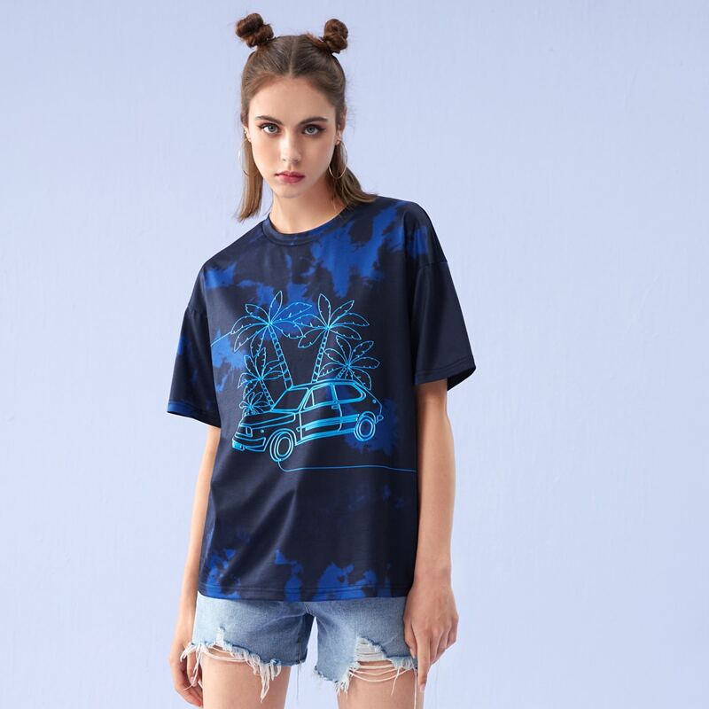 

Car Graphic Tie Dye Tee, Multicolor