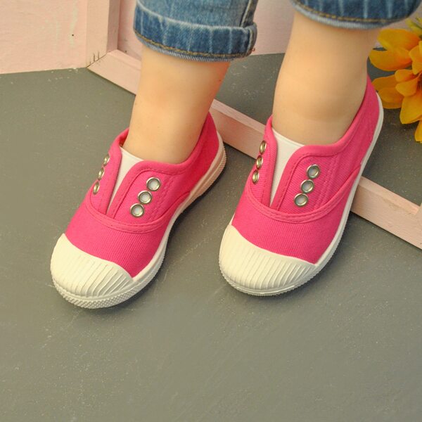 

Toddler Girls Eyelet Detail Canvas Shoes, Pink
