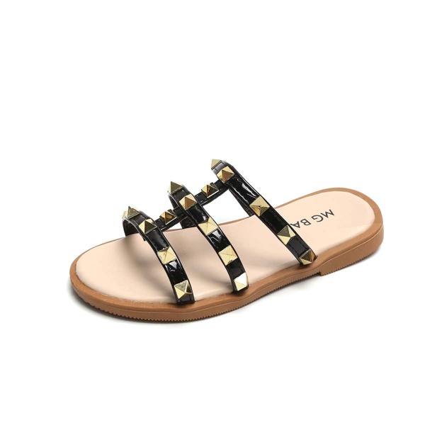 

Toddler Girls Spiked Decor Slippers, Black