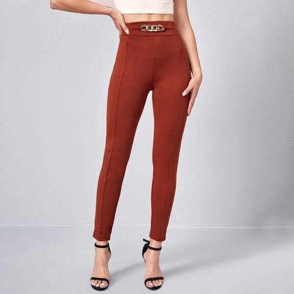 

Chain Detail Pants, Burnt orange