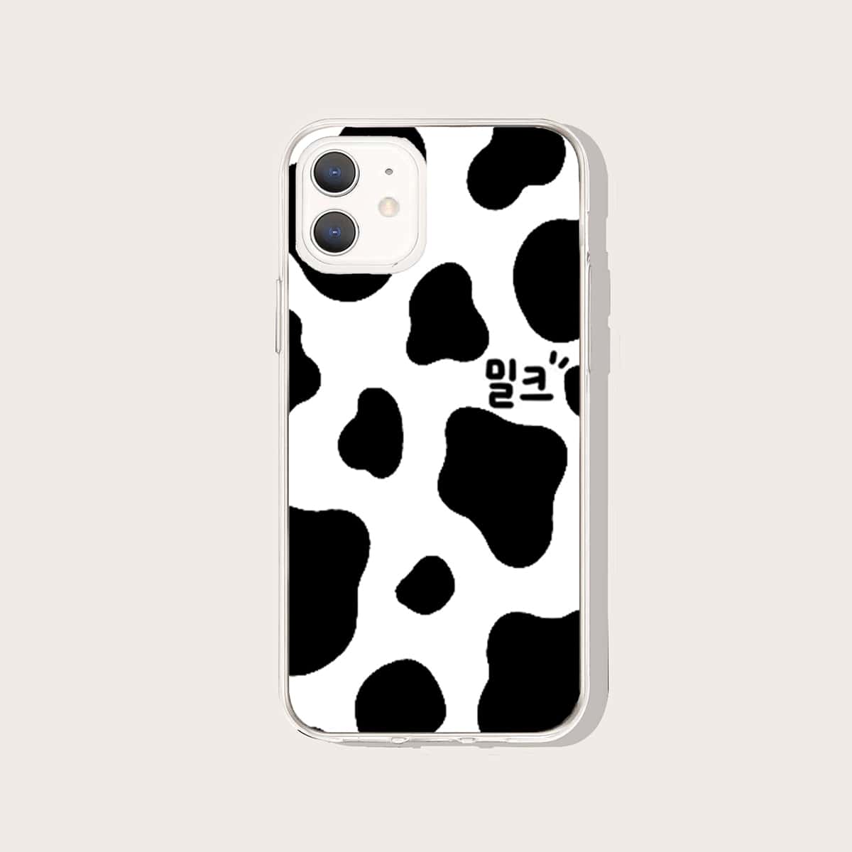 

Cow Print Phone Case, Black and white