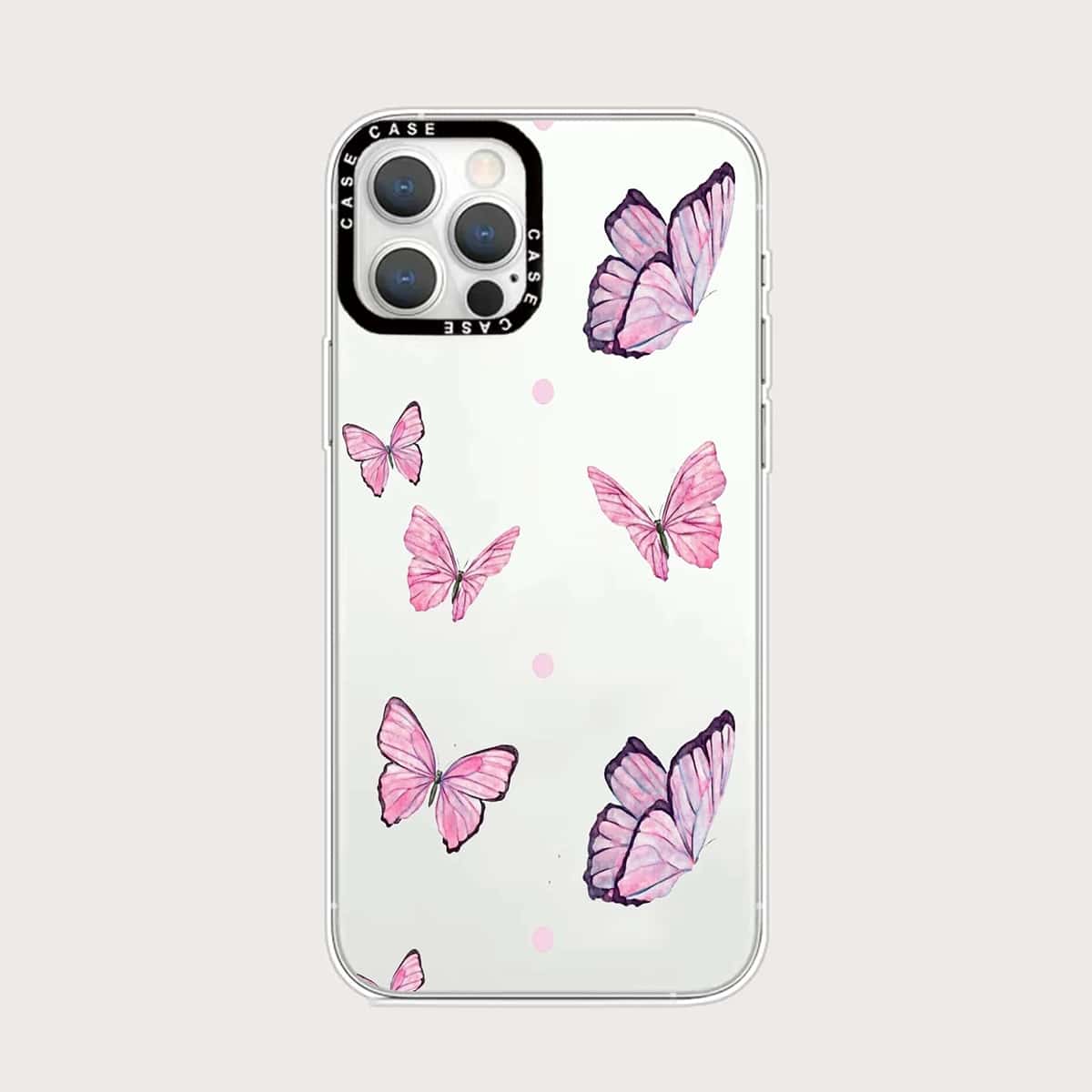 

Butterfly Print Phone Case, Pink