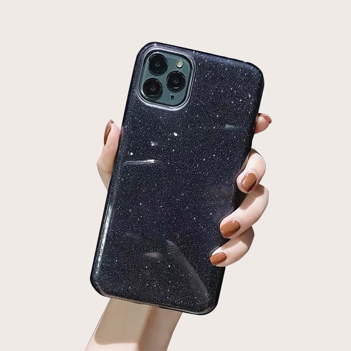 

Sparkly Glitter Phone Case, Black