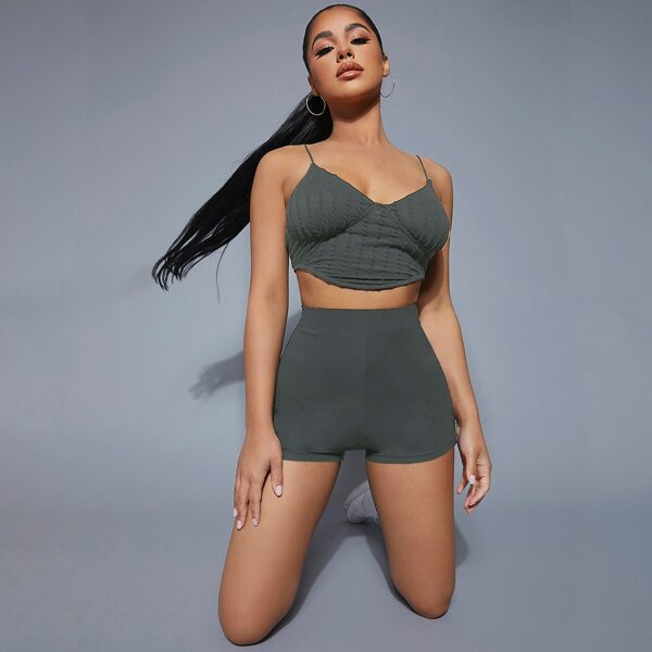 

High Waist Solid Biker Shorts, Dark grey
