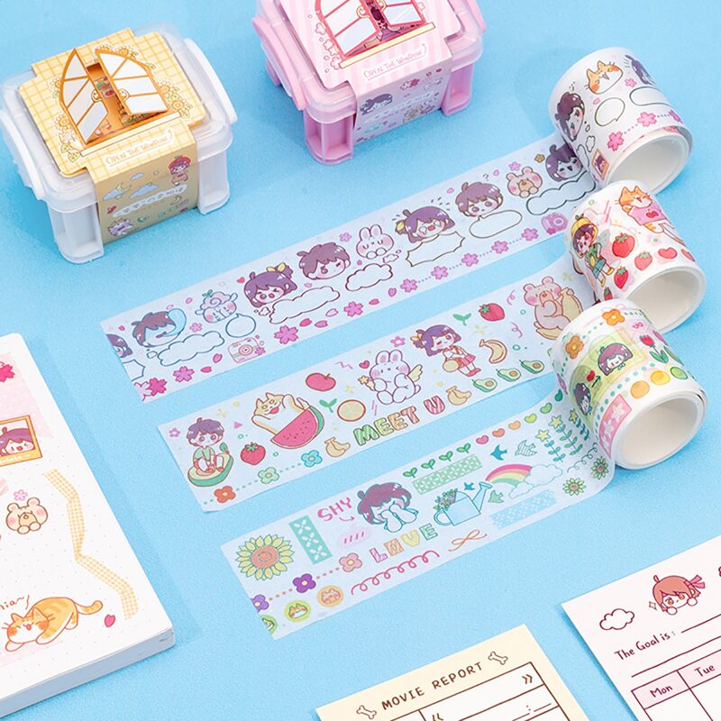 

1roll Cartoon Graphic Random Washi Tape, Multicolor