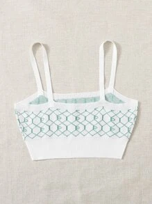 Plaid Cami Knit Top - Multicolor - View 2