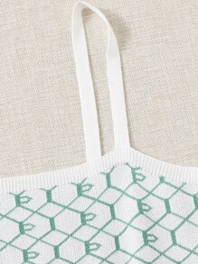 Plaid Cami Knit Top - Multicolor - View 5