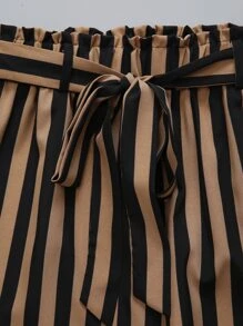 SHEIN Unity Bộ thời trang Thắt lưng Sọc Giải trí - Nhiều màu - Xem 7