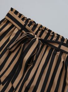 SHEIN Unity Bộ thời trang Thắt lưng Sọc Giải trí - Nhiều màu - Xem 8