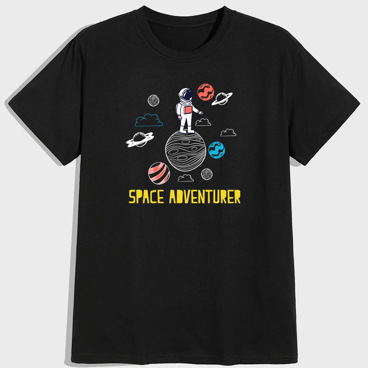 

Guys Letter Planet Graphic Tee, Black