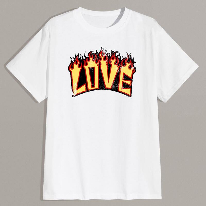 

Guys Letter Fire Graphic Tee, White