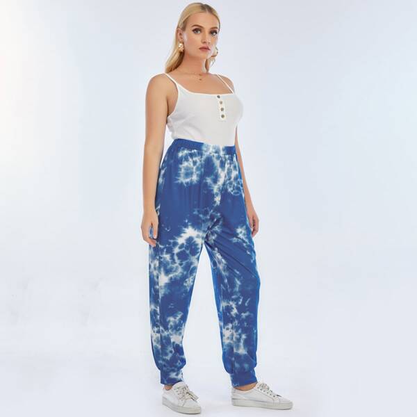 

Plus Tie Dye Sweatpants, Blue