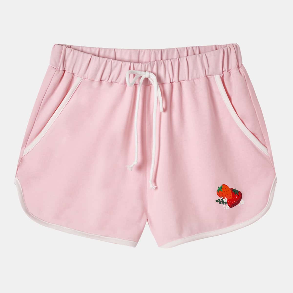 

Strawberry Graphic Dolphin Shorts, Pink
