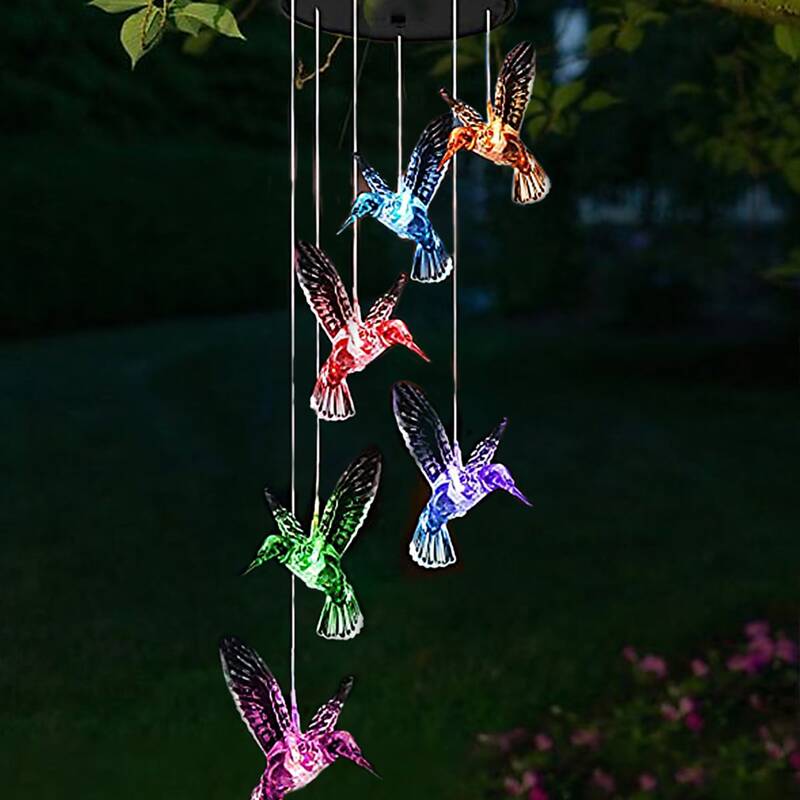 

1pc Bird Design Solar Hanging Light, Multicolor