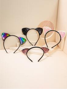 4 cái Bé Gái Mới Biết Đi Sequin Tai Trang Trí Băng Đô - Nhiều màu - Xem 2