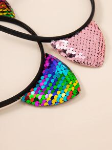 4 cái Bé Gái Mới Biết Đi Sequin Tai Trang Trí Băng Đô - Nhiều màu - Xem 3