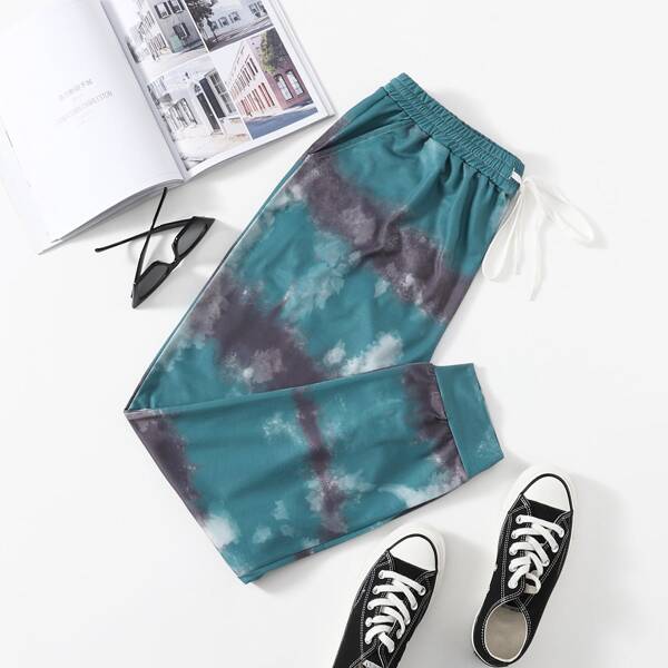 

Plus Tie Dye Drawstring Sweatpants, Multicolor