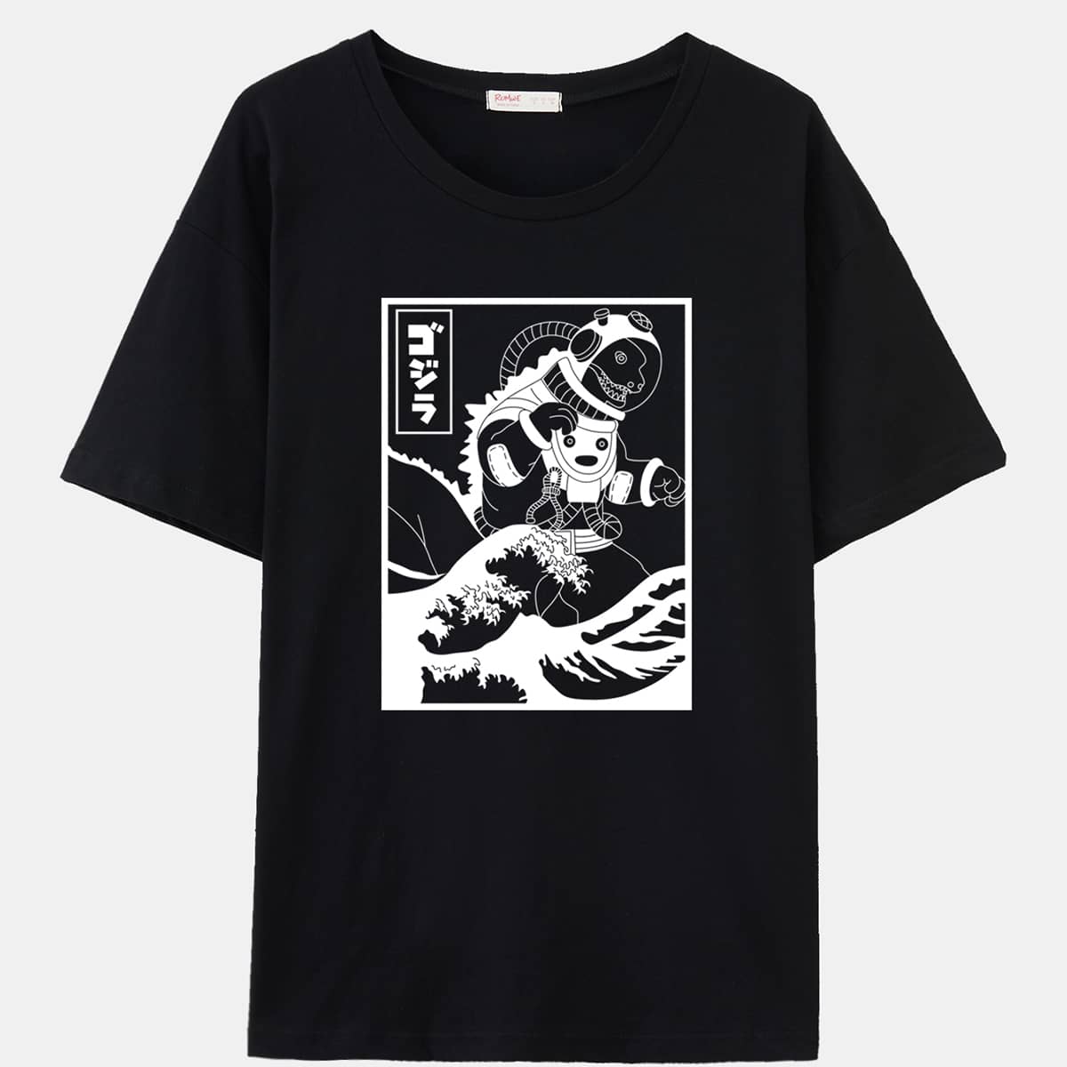 

Dinosaur Graphic Oversized Tee, Black