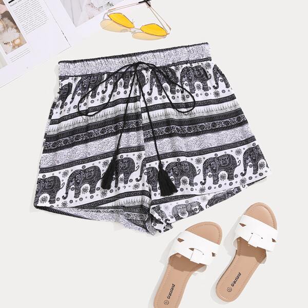 

Elephant Tassel Knot Shorts, Multicolor