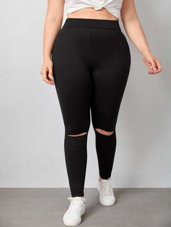 Plus Cut Out Front Leggings