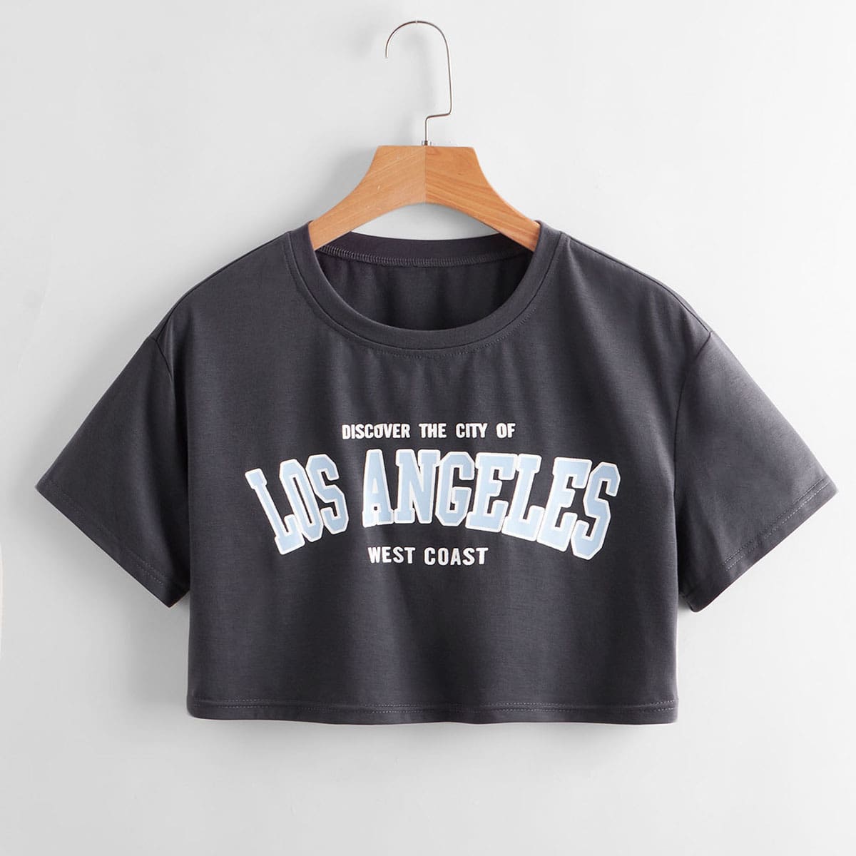 

Letter Crop Tee, Dark grey