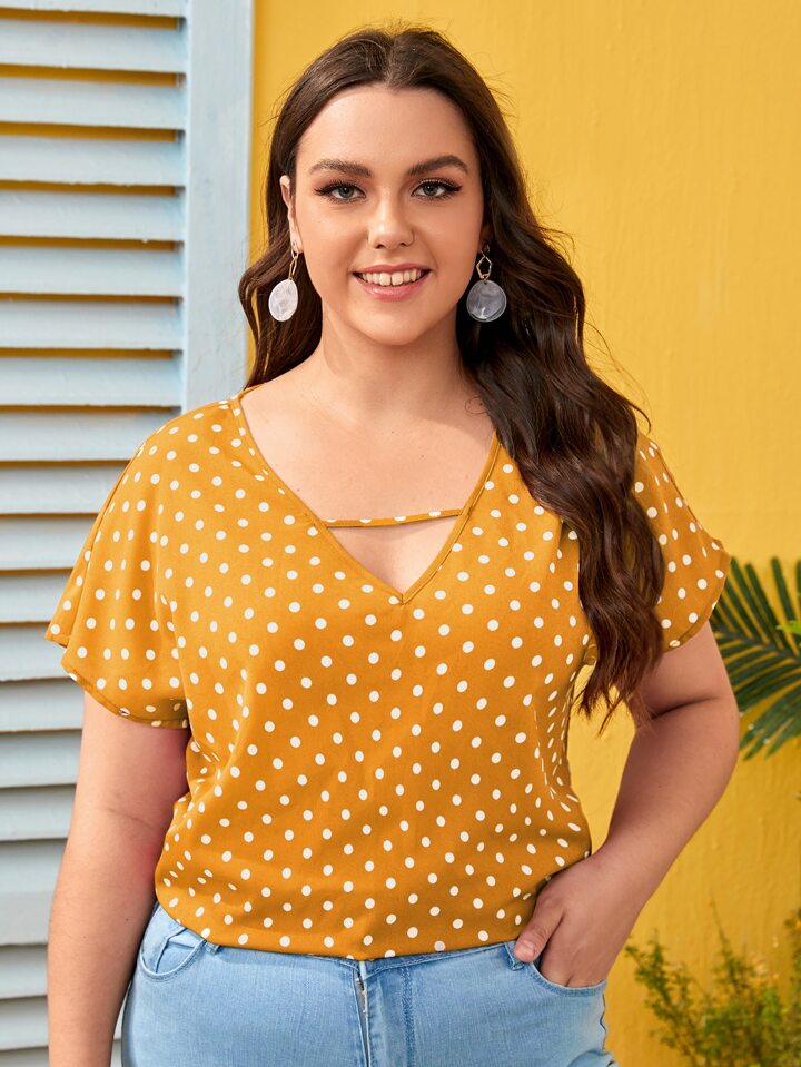 polka dot top shein