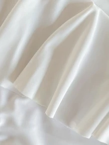 Ruffle High Waist Bikini Bottom - White - View 3