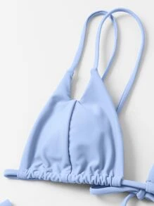 Cut Out High Cut Bikini For Summer Beach Vacation - Dusty Blue - View 4