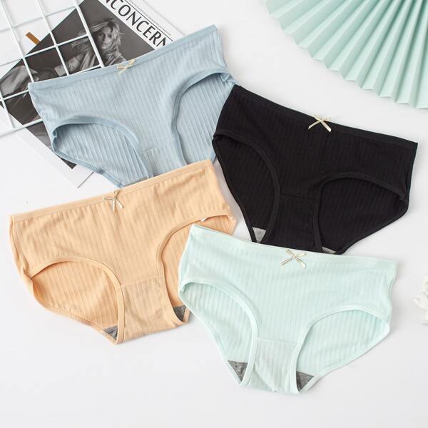 

Girls 4 Pack Little Bow Brief, Multicolor