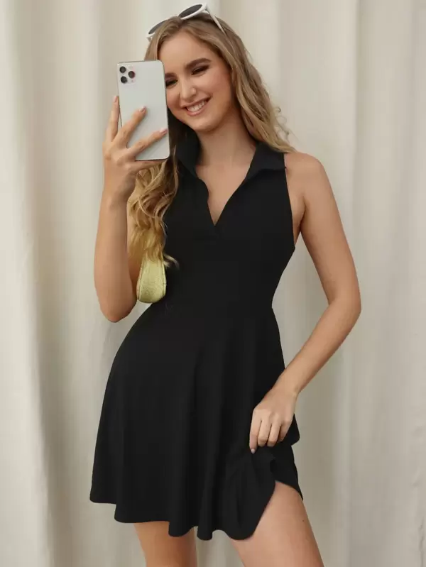 SHEIN EZwear Einfarbiges Kleid