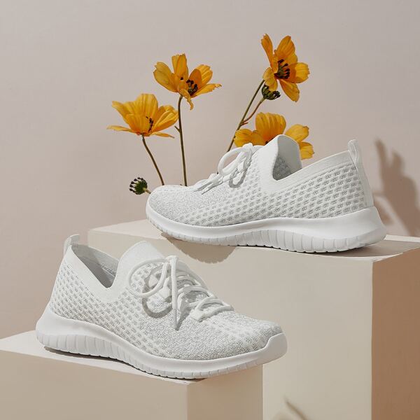 

Lace-up Decor Sneakers, White