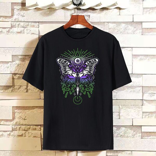 

Men Butterfly Print Tee, Black