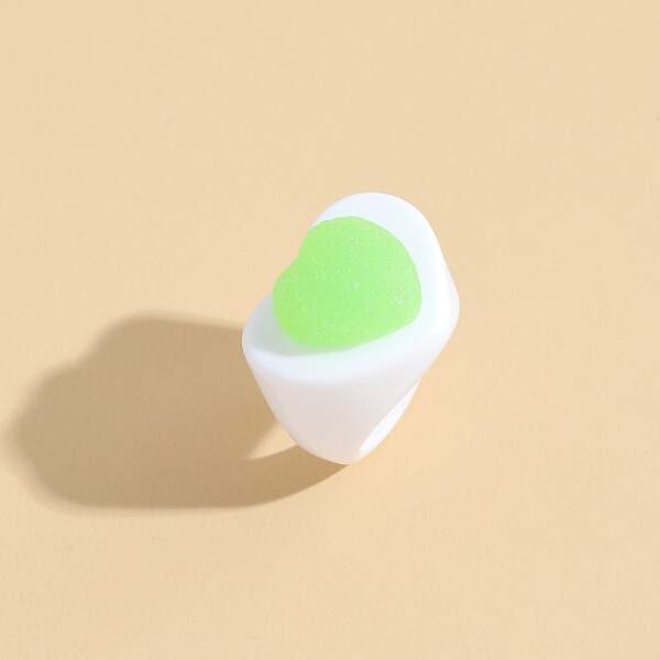 

Heart Decor Ring, Green