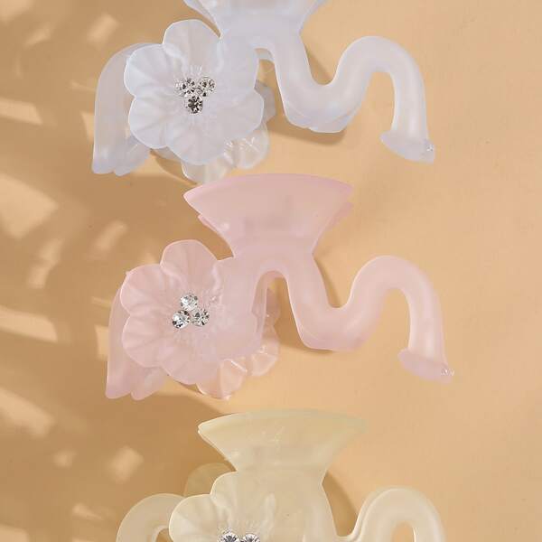 

3pcs Acrylic Hair Claw, Multicolor