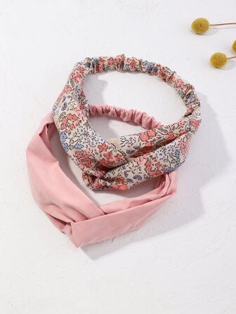 Boho 2入組花卉印花髮箍