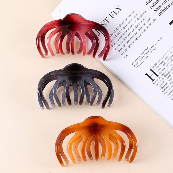 

3pcs Acrylic Hair Claw, Multicolor