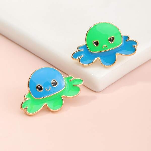 

Cartoon Octopus Stud Earrings, Multicolor