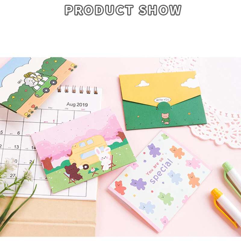 

2pcs Random Cartoon Postcard, Multicolor
