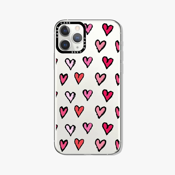 

Heart Pattern Clear Phone Case