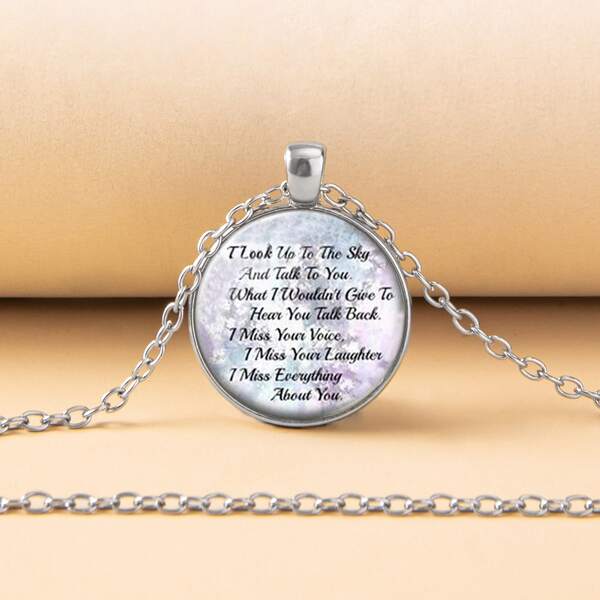 

Round Charm Necklace, Silver