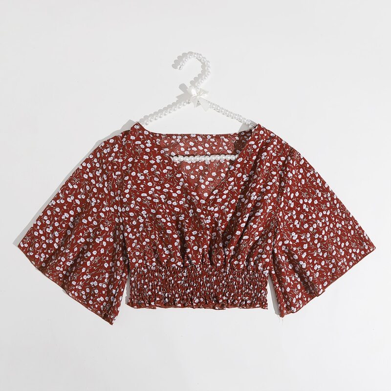 

Ditsy Floral Shirred Blouse, Multicolor