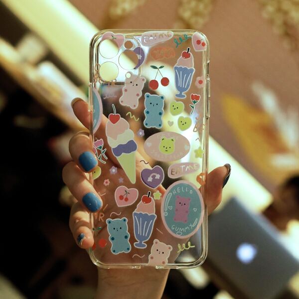 

Cartoon Bear Clear Phone Case