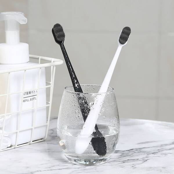 

2pcs Minimalist Toothbrush, Black and white