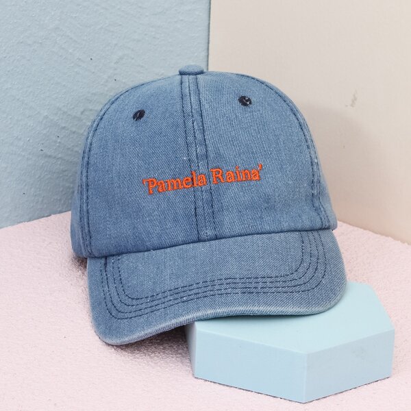 

Men Letter Embroidered Baseball Cap, Blue