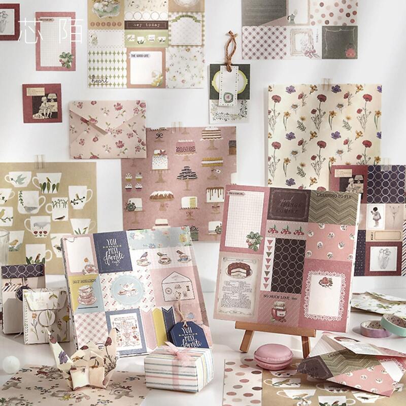 

1set Random Floral Material Paper, Multicolor