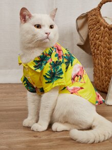 Flamingo Print Pet Shirt | SHEIN EUR