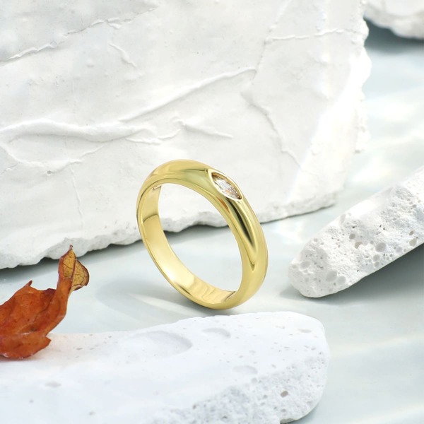 

Gold Plated Zircon Decor Ring