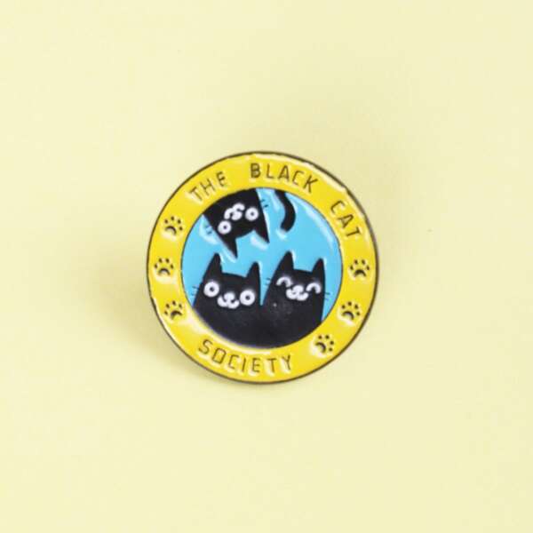 

Cartoon Cat Brooch, Multicolor