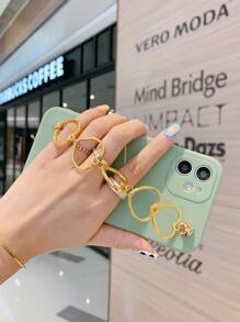 心形鏈條手掌帶手機殼 - 綠色 - 查看 2